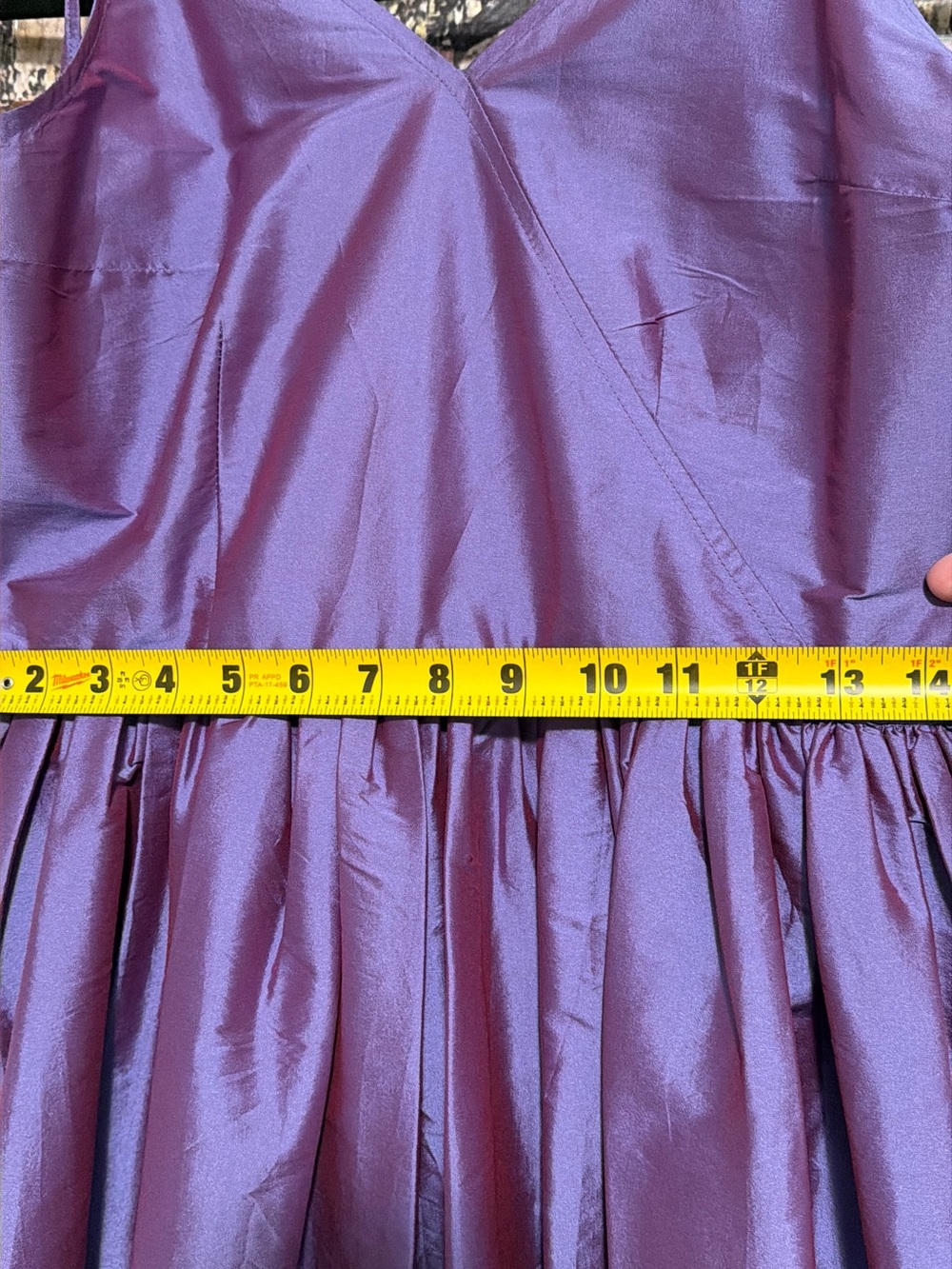 Anthropologie Purple Satin Tiered Party Dress - Picture 5 of 10